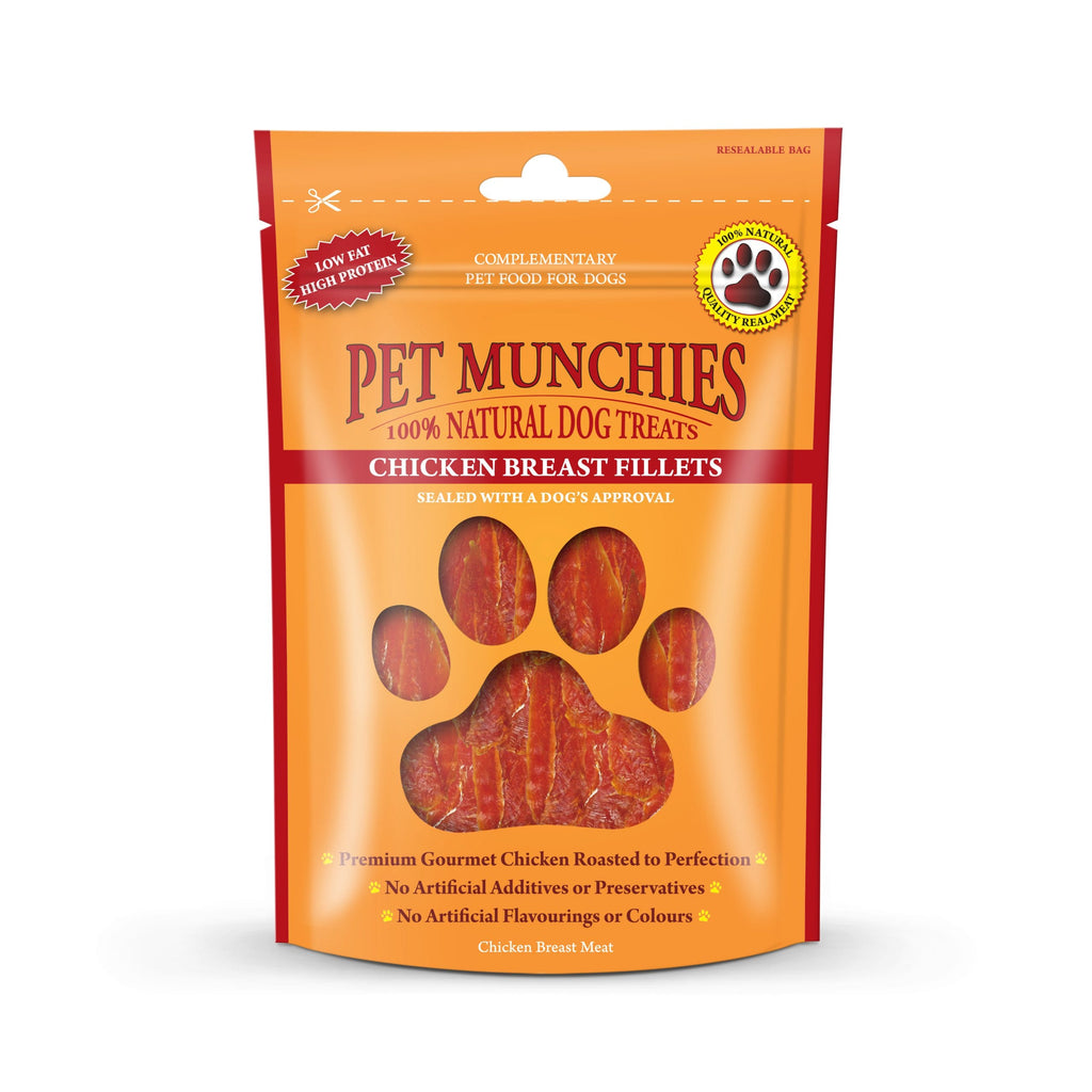 Pet Munchies Chicken Breast Fillets Dog Treats100g