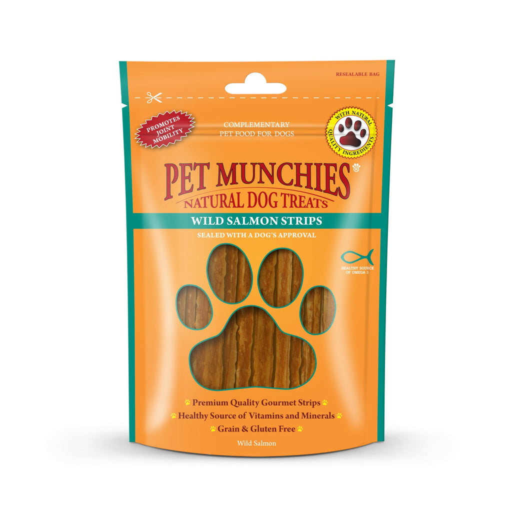 Pet Munchies Wild Salmon Strips Dog Treats 80g