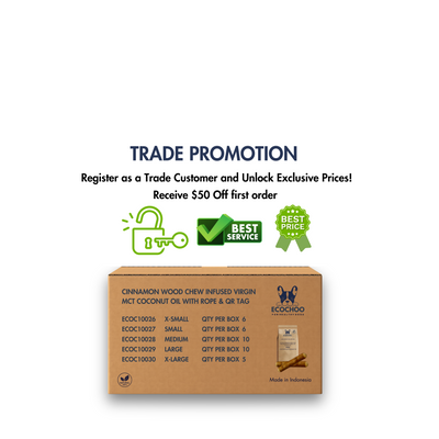 Cinnamon Wood Chew  with Rope & QR Tag (37 Packs Twin Pack)