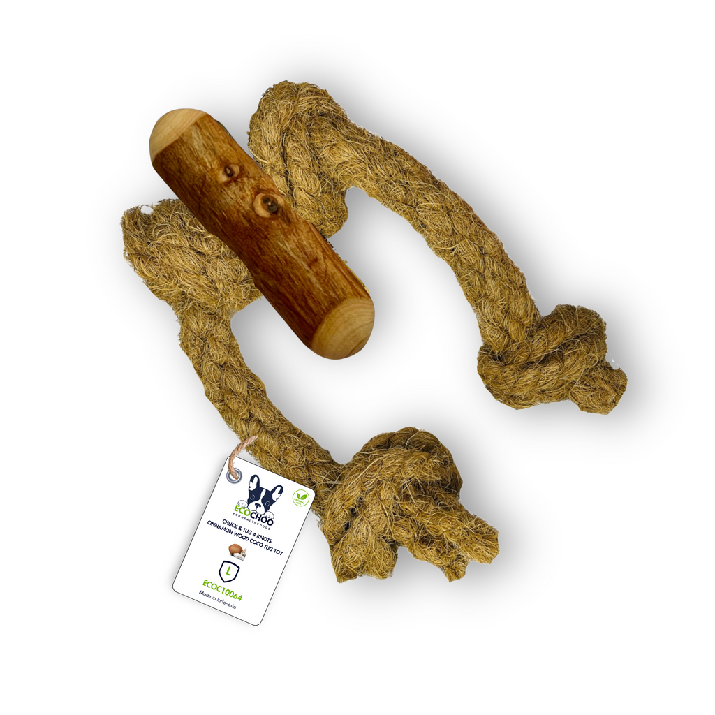 Chuck & Tug 4 Knots Cinnamon Wood Coco Tug Toy - L