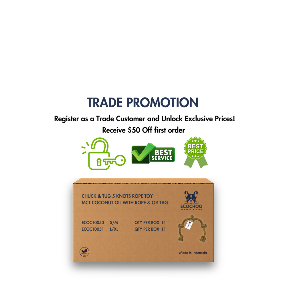 Chuck & Tug 5 Knots Rope Toy with Rope & QR Tag (22 Packs)