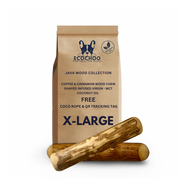 Coffee & Cinnamon Wood Dog Chew Shaped  - XL