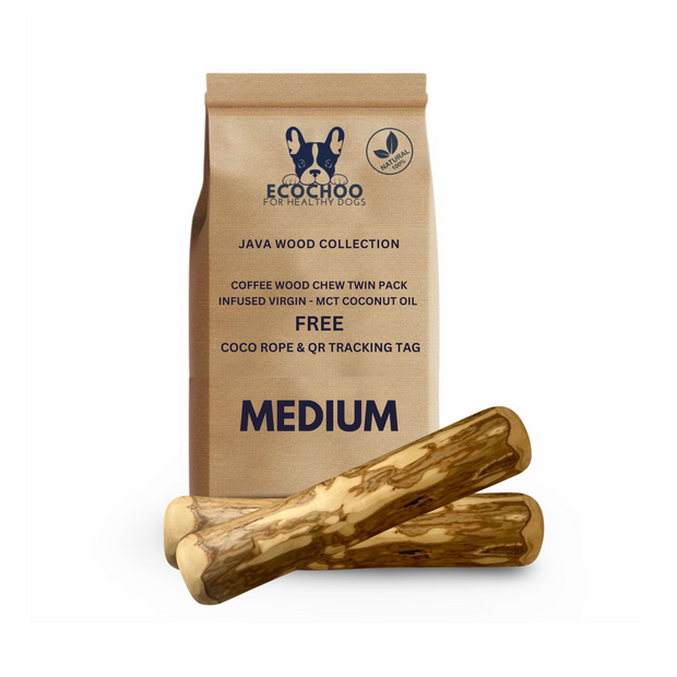 Coffee Wood Dog Chew Twin Pack  - M