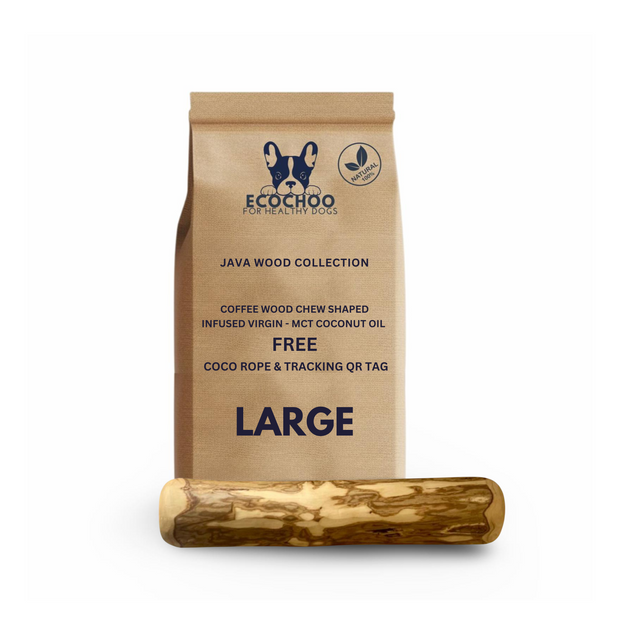 Coffee Wood Dog Chew Shaped  - L