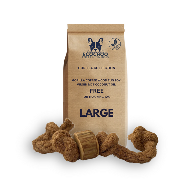 Gorilla Coffee Wood Tug Toy - L